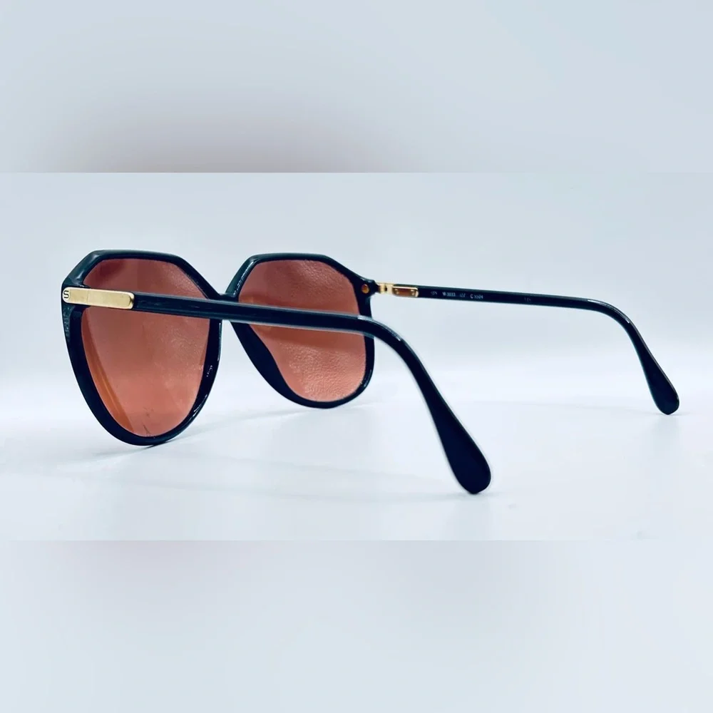 Vintage Silhouette M3033 Black Oval Sunglasses Frames Only